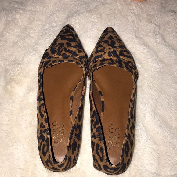 Franco Sarto Leather Shoes Flats Leopard 7.5 new - Picture 8 of 14
